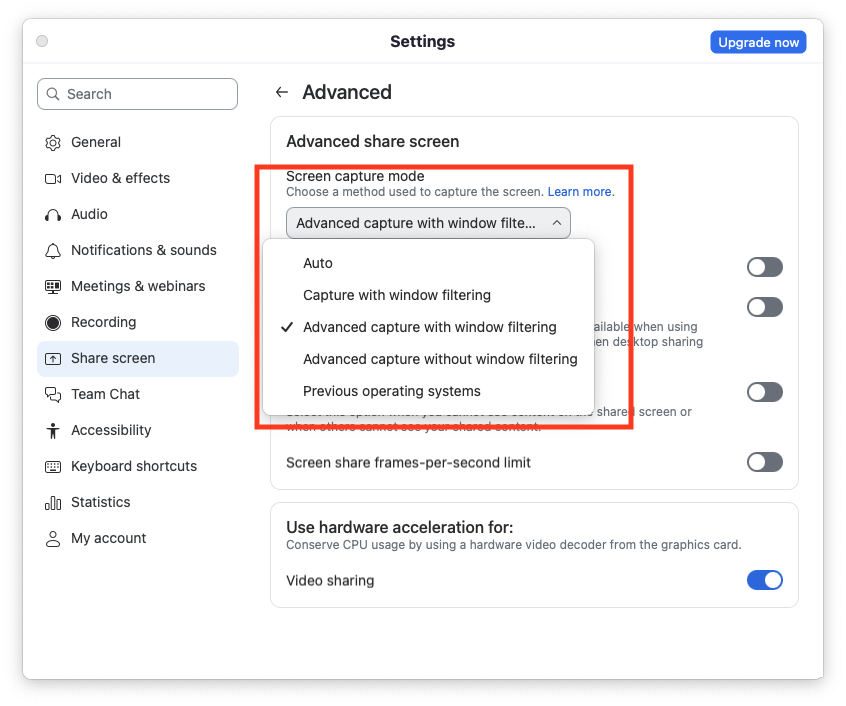 Enable Window Filtering